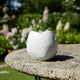 Indoor Outdoor Abstract Flower 8" Planter | White Ribbed Stoneware