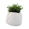 Indoor Outdoor Abstract Flower 8" Planter | White Ribbed Stoneware