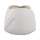 Indoor Outdoor Abstract Flower 8" Planter | White Ribbed Stoneware