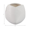 Indoor Outdoor Abstract Flower 8" Planter | White Ribbed Stoneware