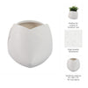 Indoor Outdoor Abstract Flower 8" Planter | White Ribbed Stoneware