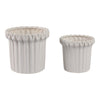 Urit Fluted Planters Set of 2 | Ribbed Sides | Scalloped Rims | Ivory