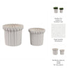 Urit Fluted Planters Set of 2 | Ribbed Sides | Scalloped Rims | Ivory