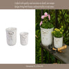 Set of 2 Accent Planter Pots | White Ceramic w Embossed Bow Detail