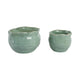 Gage Decorative Planter Set of 2 | Round Wavy Edge | Sage Green Ceramic