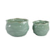 Gage Decorative Planter Set of 2 | Round Wavy Edge | Sage Green Ceramic