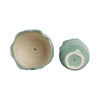 Gage Decorative Planter Set of 2 | Round Wavy Edge | Sage Green Ceramic