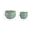 Gage Decorative Planter Set of 2 | Round Wavy Edge | Sage Green Ceramic