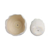 Planter Pots Set of 2 | Round Wavy Edge | Gloss White Stoneware| 9,12"