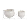 Planter Pots Set of 2 | Round Wavy Edge | Gloss White Stoneware| 9,12"