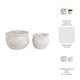 Planter Pots Set of 2 | Round Wavy Edge | Gloss White Stoneware| 9,12"