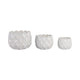 Modern Garden Flower Planter Set of 3 | White Cloudy Petal Ceramic