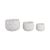Modern Garden Flower Planter Set of 3 | White Cloudy Petal Ceramic