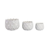 Modern Garden Flower Planter Set of 3 | White Cloudy Petal Ceramic