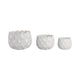 Modern Garden Flower Planter Set of 3 | White Cloudy Petal Ceramic
