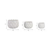 Modern Garden Flower Planter Set of 3 | White Cloudy Petal Ceramic