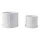 Tuan Planters with Saucers | Set of 2 | White Bubble Texture Ceramic |6,8"