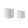 Tuan Planters with Saucers | Set of 2 | White Bubble Texture Ceramic |6,8"