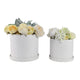Planter Set of 2 w Saucers | Embossed Daisy Flowers | White Ceramic SBH-21829-03