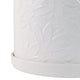 Planter Set of 2 w Saucers | Embossed Daisy Flowers | White Ceramic SBH-21829-03
