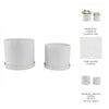 Planter Set of 2 w Saucers | Embossed Daisy Flowers | White Ceramic SBH-21829-03