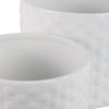 Decorative Planter Set of 2 with Saucers | Bubble Patterned White Ceramic