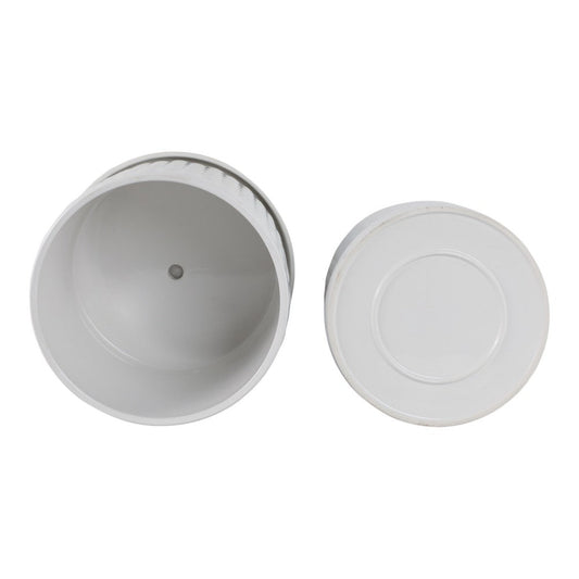 Decorative Planter Set of 2 with Saucers | Bubble Patterned White Ceramic