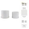 Decorative Planter Set of 2 with Saucers | Bubble Patterned White Ceramic