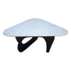 Oaks Triangular Coffee Table | 35" White Marble Top | Black Base