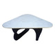 Oaks Triangular Coffee Table | 35" White Marble Top | Black Base