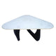 Oaks Triangular Coffee Table | 35" White Marble Top | Black Base