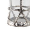 Decorative Starfish Hurricane Candle Holder | 11" | Silver Accents