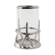 Decorative Starfish Hurricane Candle Holder | 11’’ | Silver Accents SBH-21854