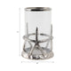 Decorative Starfish Hurricane Candle Holder | 11" | Silver Accents