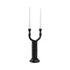 Dual Tapered Candle Holder | Twisted Snake Design | Black Aluminum | 16"