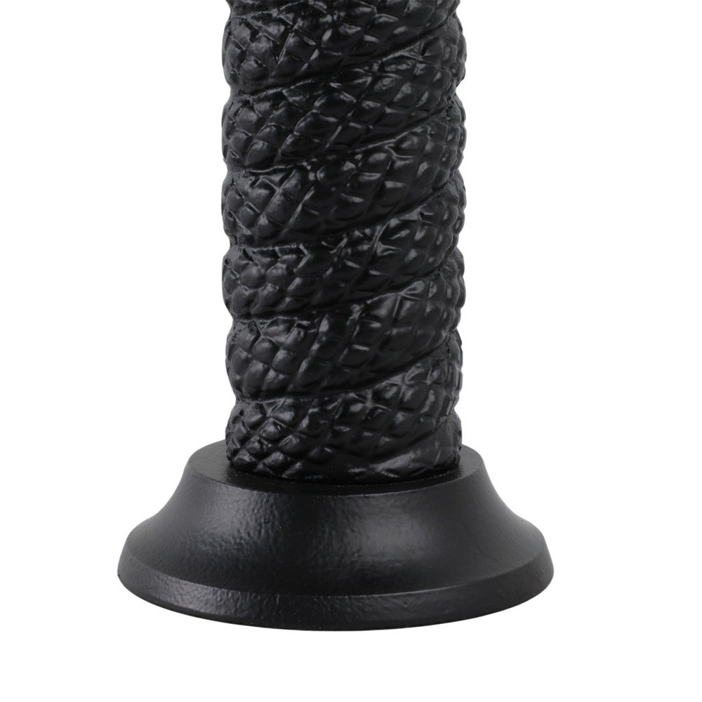 Dual Tapered Candle Holder | Twisted Snake Design | Black Aluminum | 16"