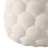 Indoor Outdoor Flower Planter Set of 2 | White Ceramic Seashell Design