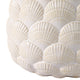Indoor Outdoor Flower Planter Set of 2 | White Ceramic Seashell Design