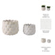 Indoor Outdoor Flower Planter Set of 2 | White Ceramic Seashell Design