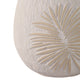 Minimalist Pampas Round Planter | Embossed Palm Frond | Ivory White Cement