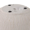 Minimalist Pampas Round Planter | Embossed Palm Frond | Ivory White Cement