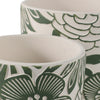 Outdoor Decor Flower Planter Set of 2 | Floral Green and White Cement