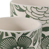 Outdoor Decor Flower Planter Set of 2 | Floral Green and White Cement SBH-21863