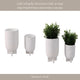 Ivey Round Planters Set of 2 | Raised Foot Base | White Textured Cement