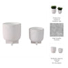 Ivey Round Planters Set of 2 | Raised Foot Base | White Textured Cement