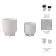 Ivey Round Planters Set of 2 | Raised Foot Base | White Textured Cement