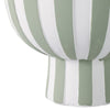 Outdoor Planters Set of 2 | Scallop Edge | Green & White Stripes | Cement