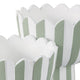 Outdoor Planters Set of 2 | Scallop Edge | Green & White Stripes | Cement