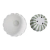 Outdoor Planters Set of 2 | Scallop Edge | Green & White Stripes | Cement