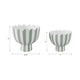 Outdoor Planters Set of 2 | Scallop Edge | Green & White Stripes | Cement SBH-21867